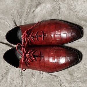 Emilio Franco Made In Italy Alligator embossed almond toe shoes